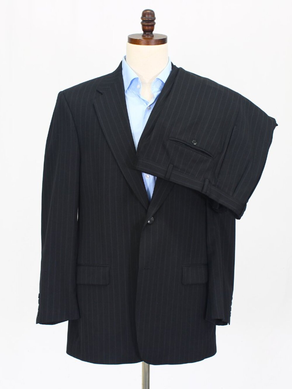 Palm Beach 42L 35x30 Gray Full Suit 2-Button Stripe R908